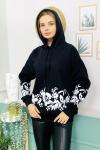 148723 Baskili Kapsonlu Sweatshirt